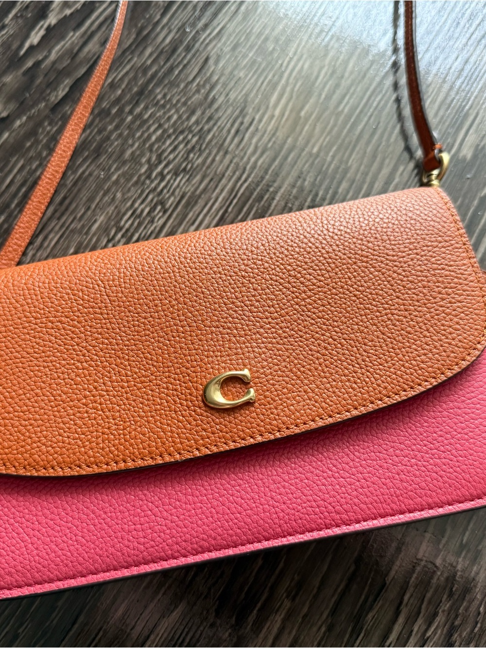 Coach pink tan Hayden crossbody purse